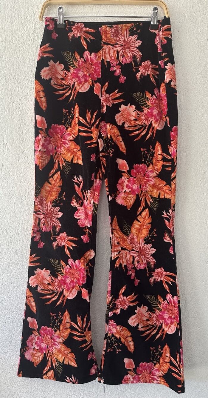 No Boundaries Women's Bright Colorful Floral Legging Wide Leg Pants Size S (3-5)